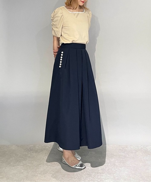 PICCIN PERLA（ピッチンペルラ）の「ポケットパールタックスカート（スカート・レディース・ブラック/ネイビー・S/M）」の13枚目の写真