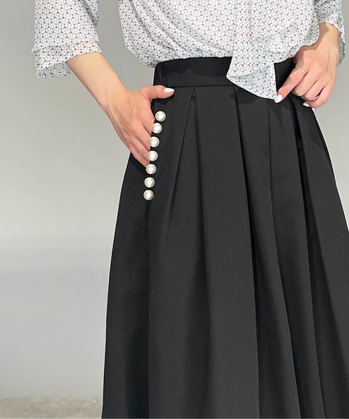 PICCIN PERLA（ピッチンペルラ）の「ポケットパールタックスカート（スカート・レディース・ブラック/ネイビー・S/M）」の19枚目の写真