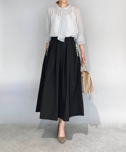 PICCIN PERLA（ピッチンペルラ）の「ポケットパールタックスカート（スカート・レディース・ブラック/ネイビー・S/M）」の22枚目の写真