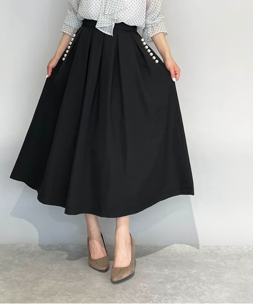 PICCIN PERLA（ピッチンペルラ）の「ポケットパールタックスカート（スカート・レディース・ブラック/ネイビー・S/M）」の18枚目の写真