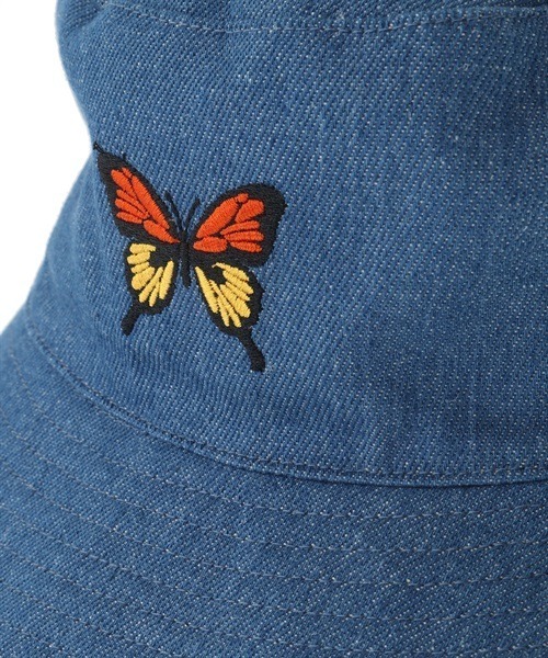 Candy Stripper（キャンディストリッパー）の「TINY BUTTERFLY BUCKET ハット（ハット・レディース・インディゴブルー/オフホワイト・FREE）」の16枚目の写真