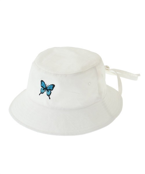 Candy Stripper（キャンディストリッパー）の「TINY BUTTERFLY BUCKET ハット（ハット・レディース・インディゴブルー/オフホワイト・FREE）」の9枚目の写真