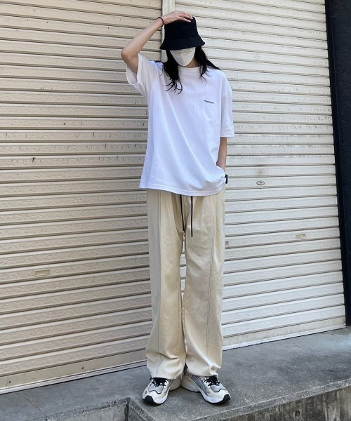 Chikashitsu +（チカシツプラス）の「【Chikashitsu +/チカシツプラス】design stitch chino pants/ステッチパンツ チノパンツ ズボン ボトム（チノパンツ・メンズ・ブラック/アイボリー・ONE SIZE）」の18枚目の写真
