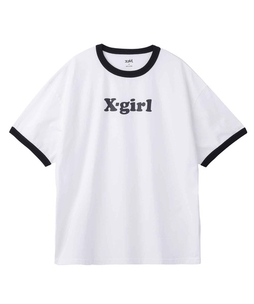 X-girl（エックスガール）の「LOGO RINGER S/S TEE/ブランドロゴ リンガーTシャツ（Tシャツ/カットソー・レディース・チャコール/ホワイト/ライトパープル・S/M）」の22枚目の写真