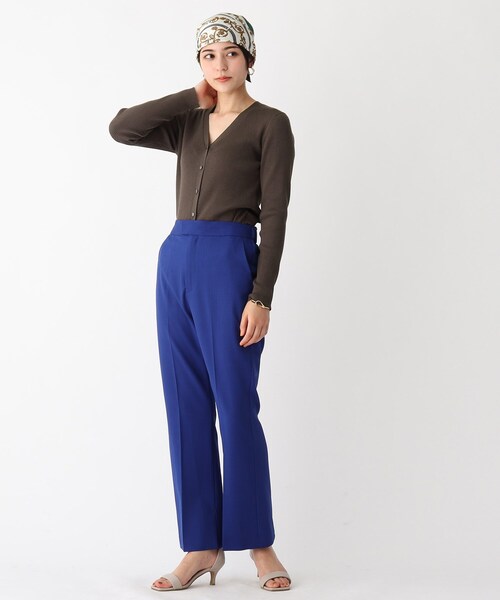 OPAQUE.CLIP（オペークドットクリップ）の「◆アセテートコットン リブVネックカーディガン【マルチファンクション/WEB限定カラー・サイズ】（カーディガン/ボレロ・レディース・ブラック/ブラウン系その他/ホワイト系その他6/ベージュ系8/ライトグリーン系/ブルー系7/ピンク系・40/38/36）」の12枚目の写真