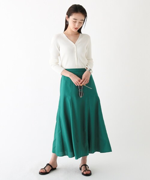 OPAQUE.CLIP（オペークドットクリップ）の「◆アセテートコットン リブVネックカーディガン【マルチファンクション/WEB限定カラー・サイズ】（カーディガン/ボレロ・レディース・ブラック/ブラウン系その他/ホワイト系その他6/ベージュ系8/ライトグリーン系/ブルー系7/ピンク系・40/38/36）」の15枚目の写真