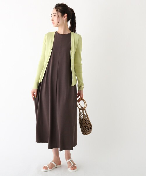 OPAQUE.CLIP（オペークドットクリップ）の「◆アセテートコットン リブVネックカーディガン【マルチファンクション/WEB限定カラー・サイズ】（カーディガン/ボレロ・レディース・ブラック/ブラウン系その他/ホワイト系その他6/ベージュ系8/ライトグリーン系/ブルー系7/ピンク系・40/38/36）」の20枚目の写真