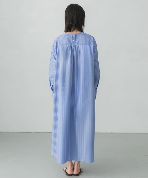 かぐれ（カグレ）の「ストライプクルーネックワンピース