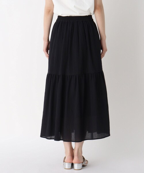 ITS'DEMO（イッツデモ）の「◆コットン(綿)楊柳ティアードスカート（スカート・レディース・ブラック/グリーン/オレンジ/ピンク系・00）」の8枚目の写真