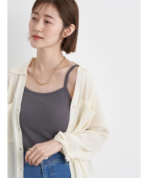 earth music&ecology（アースミュージックアンドエコロジー）の「カップ付きキャミソール（キャミソール・レディース・チャコールグレー/アイボリー/グレイッシュベージュ/ダークブラウン・S/M）」の16枚目の写真