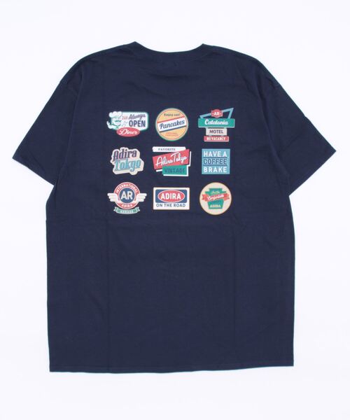 ADIRA（アディラ）の「ユニセックスワッペンプリントT（Tシャツ/カットソー・レディース・ホワイト/ネイビー・X-LARGE）」の8枚目の写真