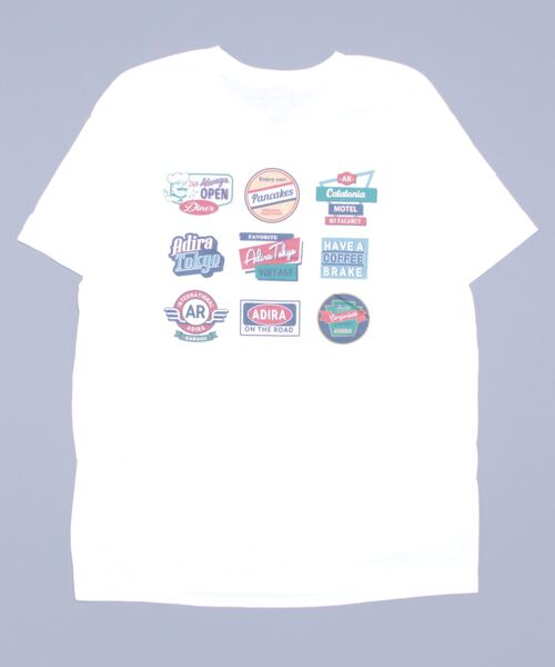 ADIRA（アディラ）の「ユニセックスワッペンプリントT（Tシャツ/カットソー・レディース・ホワイト/ネイビー・X-LARGE）」の5枚目の写真