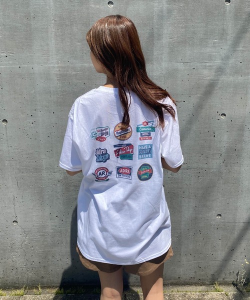 ADIRA（アディラ）の「ユニセックスワッペンプリントT（Tシャツ/カットソー・レディース・ホワイト/ネイビー・X-LARGE）」の18枚目の写真