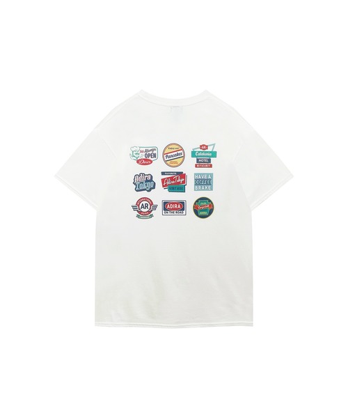 ADIRA（アディラ）の「ユニセックスワッペンプリントT（Tシャツ/カットソー・レディース・ホワイト/ネイビー・X-LARGE）」の9枚目の写真