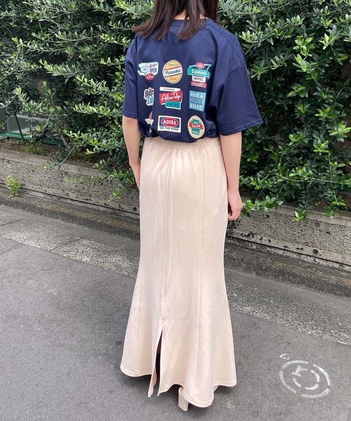 ADIRA（アディラ）の「ユニセックスワッペンプリントT（Tシャツ/カットソー・レディース・ホワイト/ネイビー・X-LARGE）」の12枚目の写真
