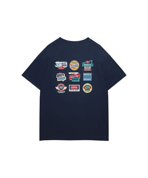 ADIRA（アディラ）の「ユニセックスワッペンプリントT（Tシャツ/カットソー・レディース・ホワイト/ネイビー・X-LARGE）」の4枚目の写真