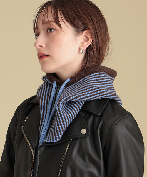 Ray BEAMS（レイビームス）の「Ray BEAMS / ピンストライプ フーディー（ニットキャップ/ビーニー・レディース・ブルー/オレンジ・ONE SIZE）」の11枚目の写真