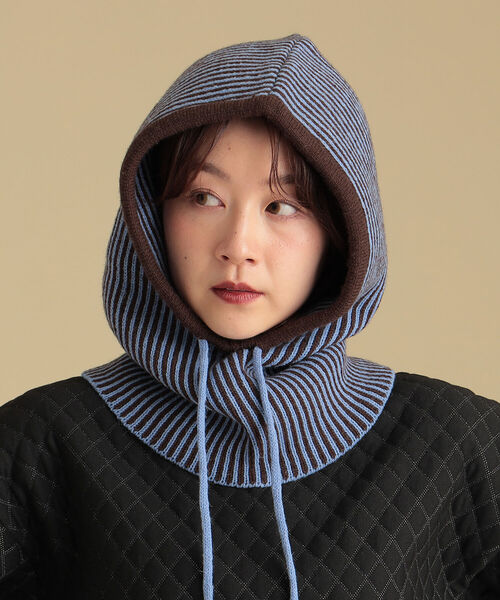 Ray BEAMS（レイビームス）の「Ray BEAMS / ピンストライプ フーディー（ニットキャップ/ビーニー・レディース・ブルー/オレンジ・ONE SIZE）」の9枚目の写真