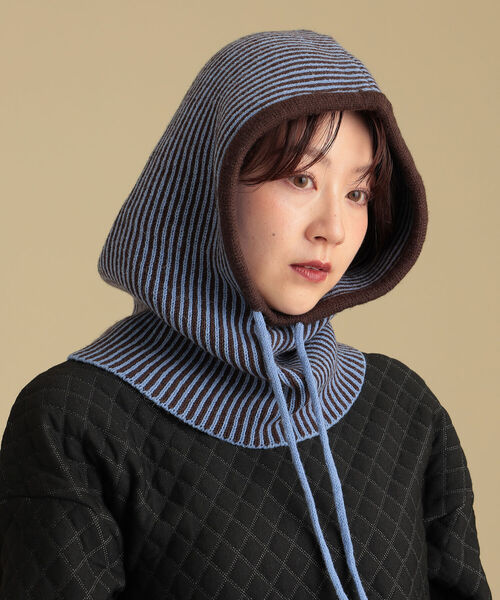 Ray BEAMS（レイビームス）の「Ray BEAMS / ピンストライプ フーディー（ニットキャップ/ビーニー・レディース・ブルー/オレンジ・ONE SIZE）」の7枚目の写真