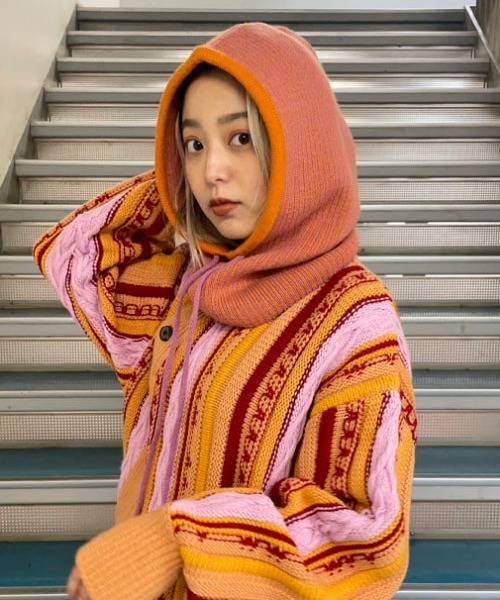 Ray BEAMS（レイビームス）の「Ray BEAMS / ピンストライプ フーディー（ニットキャップ/ビーニー・レディース・ブルー/オレンジ・ONE SIZE）」の22枚目の写真