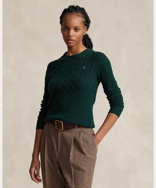 未使用級/XL ラルフローレン　セーター　ニット　ベア　カシミヤ　キャメル　緑 b-apd06y23n05ucbb1.jpg