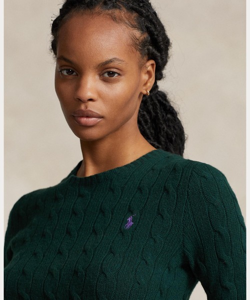 ケーブル ウールカシミヤ クルーネック セーター（ニット/セーター