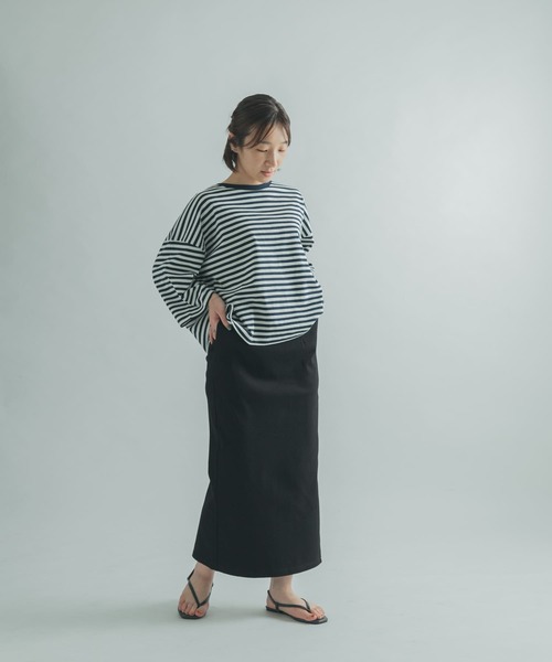 FORK&SPOON（フォークアンドスプーン）の「FORK&SPOON　カットストレートスカート（スカート・レディース・ブラック/ライトベージュ・1/2）」の11枚目の写真