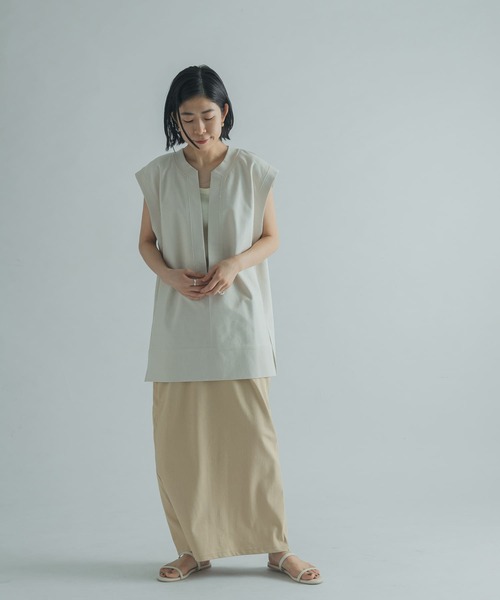 FORK&SPOON（フォークアンドスプーン）の「FORK&SPOON　カットストレートスカート（スカート・レディース・ブラック/ライトベージュ・1/2）」の20枚目の写真