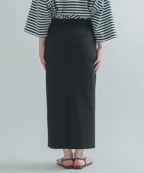 FORK&SPOON（フォークアンドスプーン）の「FORK&SPOON　カットストレートスカート（スカート・レディース・ブラック/ライトベージュ・1/2）」の7枚目の写真