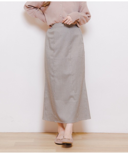 flower(フラワー)の「チェックマーメイドスカート(スカート・レディース・ベージュ/ブラウン・FREE)」の10枚目の写真