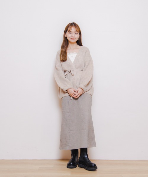 flower(フラワー)の「チェックマーメイドスカート(スカート・レディース・ベージュ/ブラウン・FREE)」の17枚目の写真