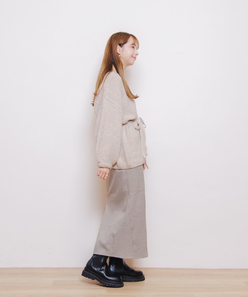 flower(フラワー)の「チェックマーメイドスカート(スカート・レディース・ベージュ/ブラウン・FREE)」の18枚目の写真