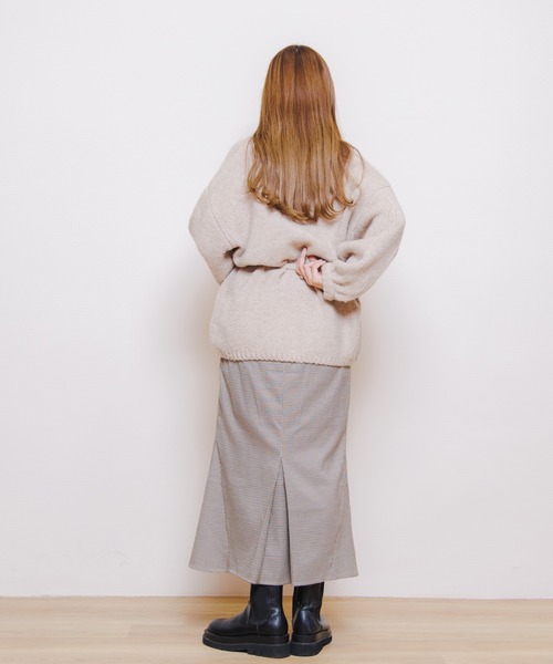 flower(フラワー)の「チェックマーメイドスカート(スカート・レディース・ベージュ/ブラウン・FREE)」の19枚目の写真