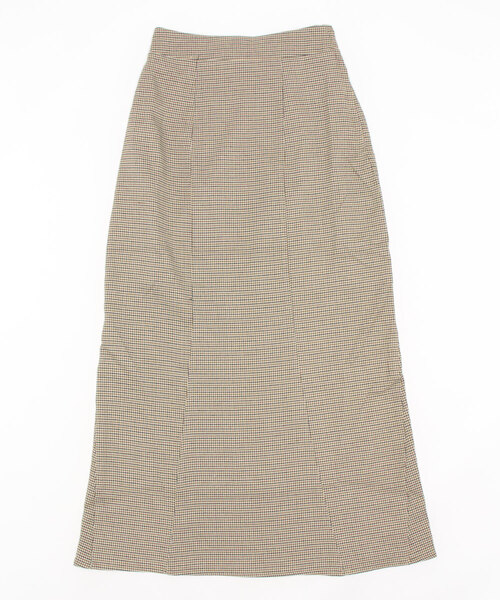 flower(フラワー)の「チェックマーメイドスカート(スカート・レディース・ベージュ/ブラウン・FREE)」の4枚目の写真