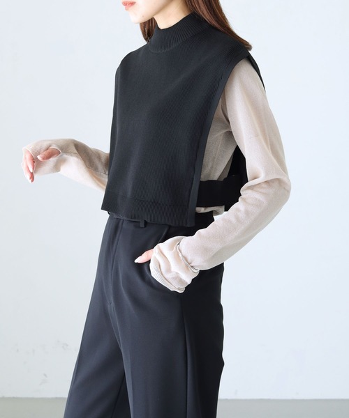 cheriella（シェリエラ）の「【cheriella】WEB限定ダンボールニットショートベスト（ベスト・レディース・ブラック・M）」の10枚目の写真