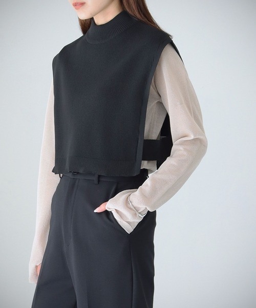 cheriella（シェリエラ）の「【cheriella】WEB限定ダンボールニットショートベスト（ベスト・レディース・ブラック・M）」の18枚目の写真