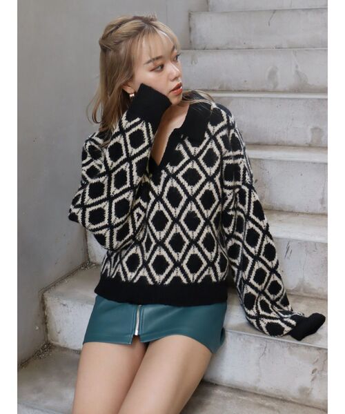 EVRIS（エヴリス）の「フェイクレザージップミニスカート（スカート・レディース・ブラック/ブラウン/ブルー・SMALL/MEDIUM）」の16枚目の写真