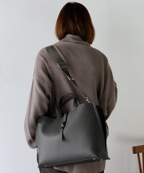 VitaFelice（ヴィータフェリーチェ）の「3ルームビジネストートバッグ（トートバッグ・レディース・ライトグレー/グレー/ブラック/チャコール・FREE）」の13枚目の写真