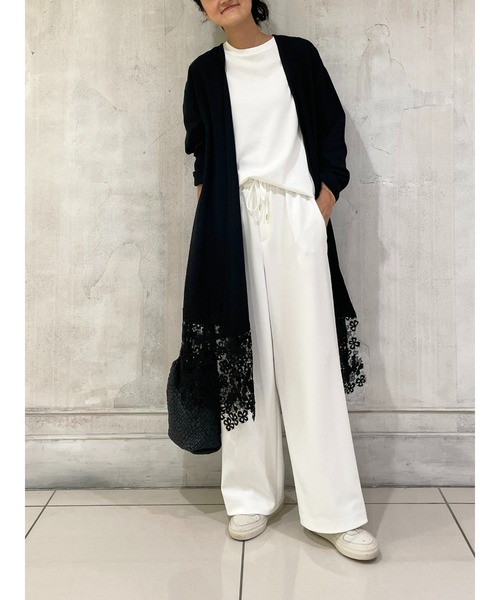 BEARDSLEY（ビアズリー）の「トラックバギーパンツ：低身長・ウエストゴム・高身長にも３サイズ展開（その他パンツ・レディース・ホワイト/ブラック・1/2/0）」の11枚目の写真