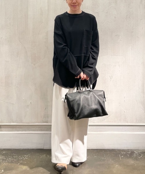 BEARDSLEY（ビアズリー）の「トラックバギーパンツ：低身長・ウエストゴム・高身長にも３サイズ展開（その他パンツ・レディース・ホワイト/ブラック・1/2/0）」の19枚目の写真