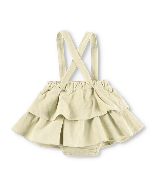 BRANSHES(ブランシェス)の「2段フリルベビーサロペット(サロペット/オーバーオール・キッズ・クリーム/ブラウン・70/80)」の12枚目の写真