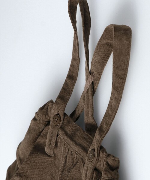 BRANSHES(ブランシェス)の「2段フリルベビーサロペット(サロペット/オーバーオール・キッズ・クリーム/ブラウン・70/80)」の4枚目の写真