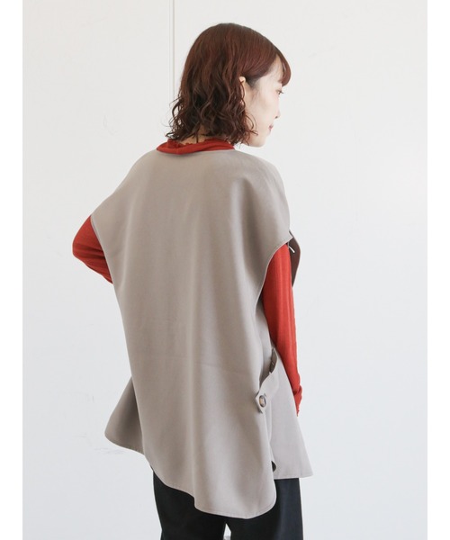 ehka sopo（エヘカソポ）の「ダブルブレストベスト（ベスト・レディース・オフホワイト/シルバーグレー/キャメル・ﾌﾘ-）」の7枚目の写真