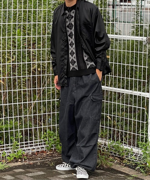 kutir(クティール)の「レトロジャガード柄ニットポロ(ポロシャツ・メンズ・シルバー/ゴールド・MEDIUM/LARGE)」の13枚目の写真