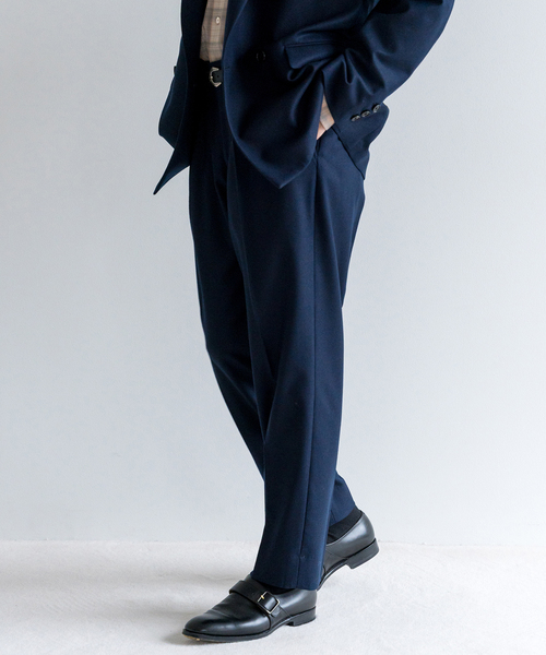 EDIFICE（エディフィス）の「サキソニー 1タック スラックス【セットアップ着用可】（その他パンツ・メンズ・ネイビー/ベージュ系その他/ブラウン/カーキ・LARGE/SMALL/X-LARGE/MEDIUM）」の7枚目の写真