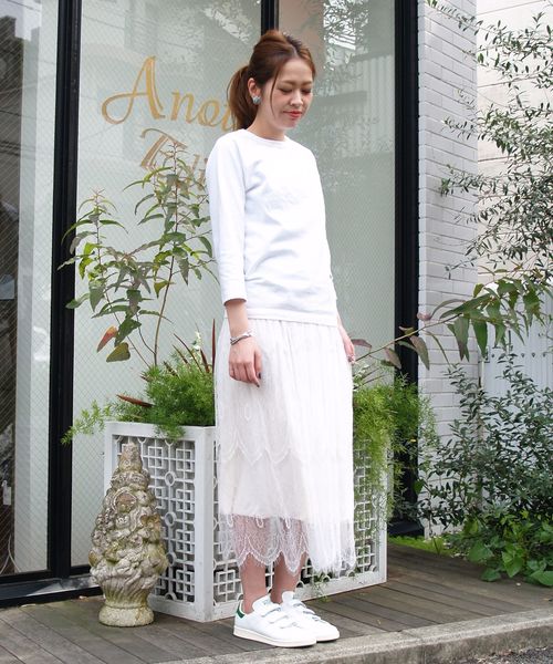 Another Edition（アナザーエディション）の「レースロングスカートⅡ/ AEFC LACE LONG SK Ⅱ（スカート・レディース・ホワイト/ネイビー・フリー）」の2枚目の写真