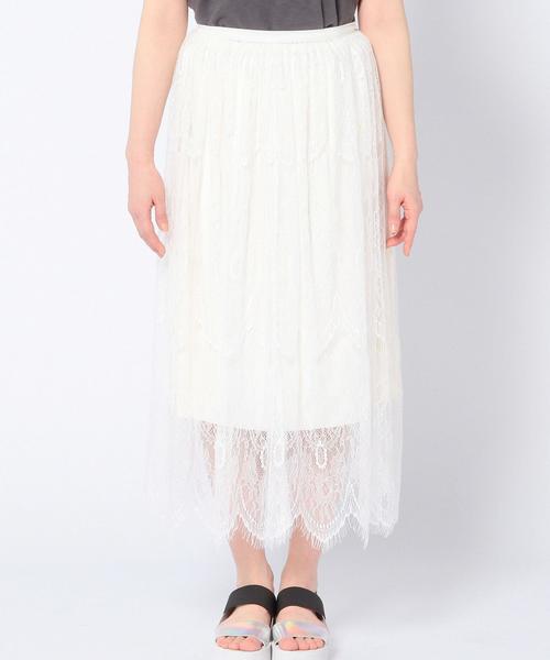 Another Edition（アナザーエディション）の「レースロングスカートⅡ/ AEFC LACE LONG SK Ⅱ（スカート・レディース・ホワイト/ネイビー・フリー）」の5枚目の写真