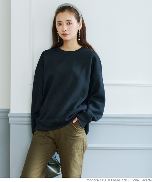 coca(coca)(コカ)の「ふわり~オーバーサイズクルーネックスウェット(スウェット・レディース・ブラウン/グレー/ブラック/グリーン/チャコール/ブルー・M/L)」の7枚目の写真