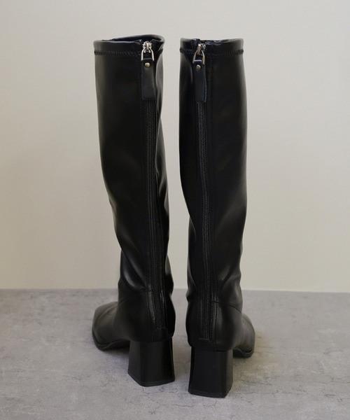 IAMUSE（アイアミューズ）の「スクエアトゥロングブーツ S0783【IAMUSE】（ブーツ・レディース・ブラック・23.5cm/23cm/24cm/24.5cm）」の12枚目の写真