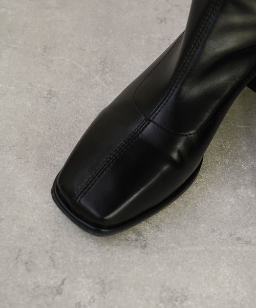 IAMUSE（アイアミューズ）の「スクエアトゥロングブーツ S0783【IAMUSE】（ブーツ・レディース・ブラック・23.5cm/23cm/24cm/24.5cm）」の13枚目の写真